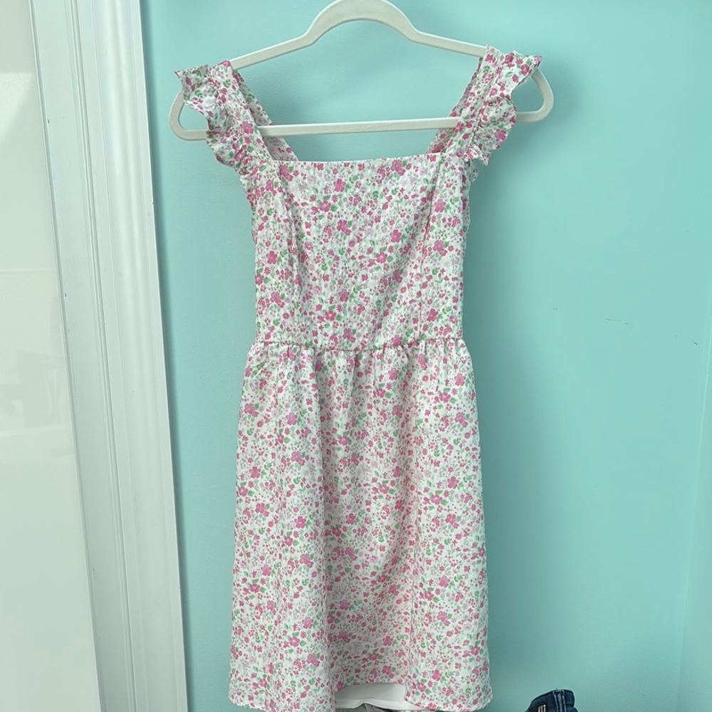 Altar'd State Pink Flutter Sleeve Sundress